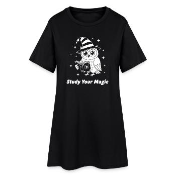Magic owl learns magic - Women’s T-Shirt Dress - black - Front