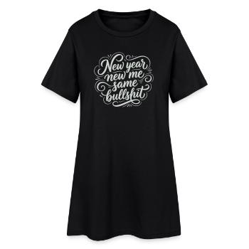 Même conneries du Nouvel An - Drôle de Sarcastic White - Robe T-shirt Femme - noir - Devant