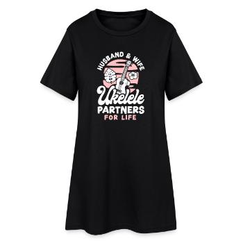 Hawaiian Ukulele Uke Husband Wife - Frauen T-Shirt-Kleid - Schwarz - Vorne