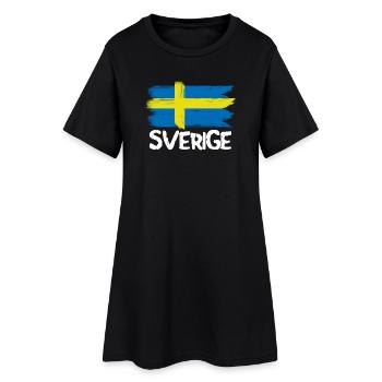 Sverige coole schwedische Flagge Vintage Flagge -  - Frauen T-Shirt-Kleid - Schwarz - Vorne