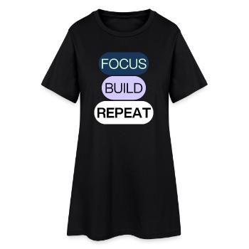 Concentrez-vous, construisez, répétez – Mentalité de créateur - Robe T-shirt Femme - noir - Devant