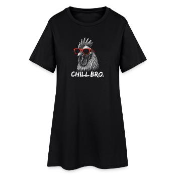 CHILL BRO – Coq drôle avec des lunettes de soleil - Robe T-shirt Femme - noir - Devant