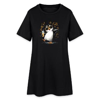 Pingouin d’été avec lunettes de soleil - Robe T-shirt Femme - noir - Devant