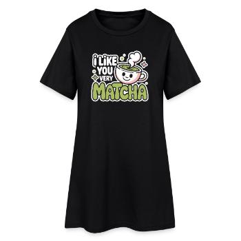 Thé matcha dit thé vert comme toi, très matcha - Robe T-shirt Femme - noir - Devant