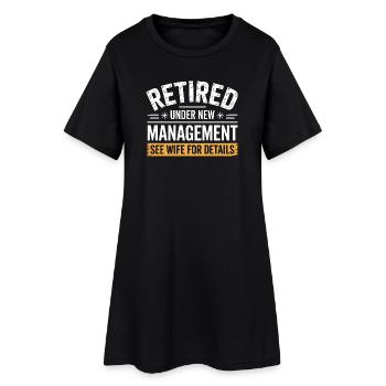 Retraité sous une nouvelle direction Voir l’épouse pour plus de détails - Robe T-shirt Femme - noir - Devant