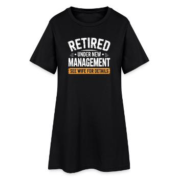 Retraité sous une nouvelle direction Voir l’épouse pour plus de détails - Robe T-shirt Femme - noir - Devant