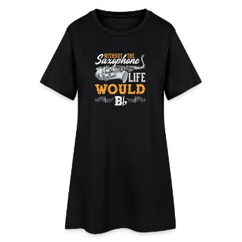 Sans le saxophone, la vie serait étrange - Robe T-shirt Femme - noir - Devant