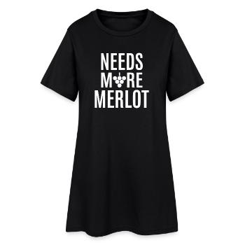 Il faudrait encore plus de paroles sur le vin Merlot pour les connaisseurs - Robe T-shirt Femme - noir - Devant