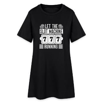 Joueur de casino laisse la machine à sous faire tourner les jeux d’argent - Robe T-shirt Femme - noir - Devant