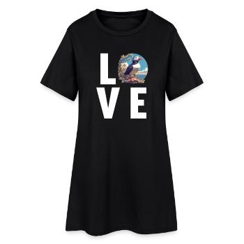 Puffin Papageientaucher - Frauen T-Shirt-Kleid - Schwarz - Vorne
