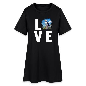 Puffin Papageientaucher - Frauen T-Shirt-Kleid - Schwarz - Vorne