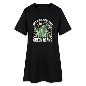 Une seule fille aime les haricots verts - Robe T-shirt Femme - noir - Devant
