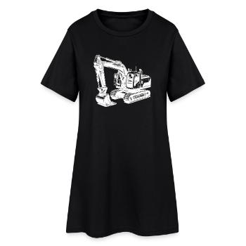 Pelle puissante : la machine à bras long - Robe T-shirt Femme - noir - Devant