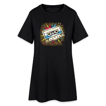 Cassettes rétro Kasi - Bande - Robe T-shirt Femme - noir - Devant