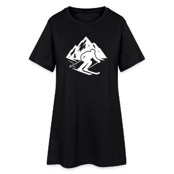 Montagnes de ski - Robe T-shirt Femme - noir - Devant