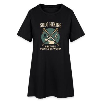 Frauen-solo-wanderer-empowerment-trail - Frauen T-Shirt-Kleid - Schwarz - Vorne