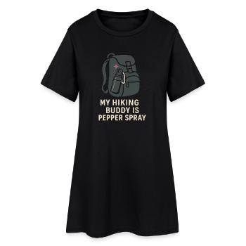 Frauen-solo-wanderer-empowerment-trail - Frauen T-Shirt-Kleid - Schwarz - Vorne