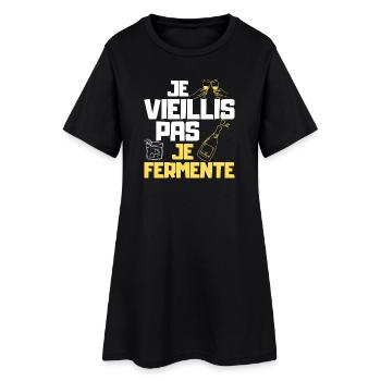 Je Vieillis Pas Fermente Bière Rigolo Cadeau - Robe T-shirt Femme - noir - Devant