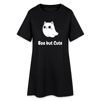Boo mais mignonne illustration de fantôme chat - Robe T-shirt Femme - noir - Devant