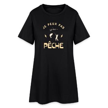 Je Peux Pas J'ai Pêche Pêcheur Humour - Robe T-shirt Femme - noir - Devant