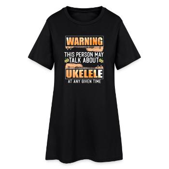 Ukulélé hawaïen Uke Avertissement : - Robe T-shirt Femme - noir - Devant