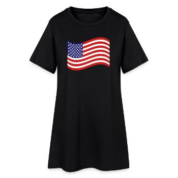 Drapeau des États-Unis - Robe T-shirt Femme - noir - Devant
