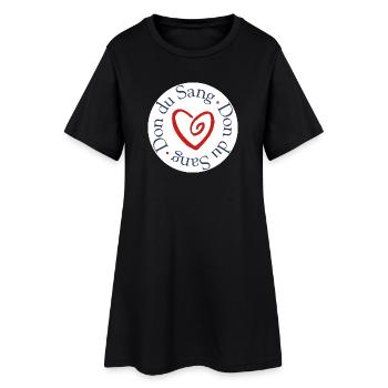 Don du Sang Coeur Solidaire - Robe T-shirt Femme - noir - Devant