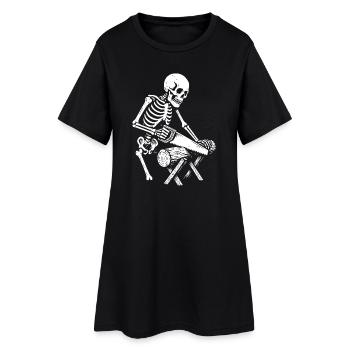 Scène du tronçonneuse squelette du bûcheron - Robe T-shirt Femme - noir - Devant