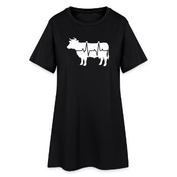 Rythme cardiaque de vache ECG Vecteur grunge de l’éleveur - Robe T-shirt Femme - noir - Devant