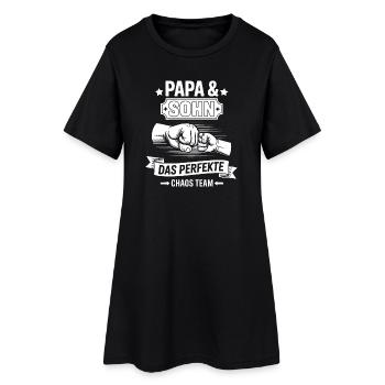 Papa & Fils – L’équipe du chaos parfait - Robe T-shirt Femme - noir - Devant
