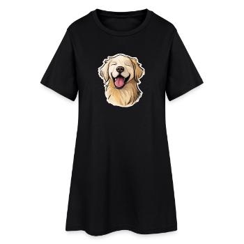 Happy Golden Retriever – Chien drôle avec le sourire - Robe T-shirt Femme - noir - Devant