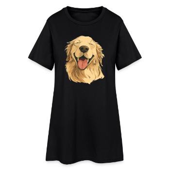 Golden Retriever souriant - Robe T-shirt Femme - noir - Devant