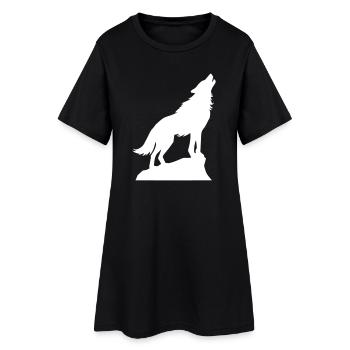 Wolf Animal Icon - Women’s T-Shirt Dress - black - Front