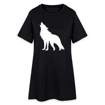 Silhouette de loup - Robe T-shirt Femme - noir - Devant