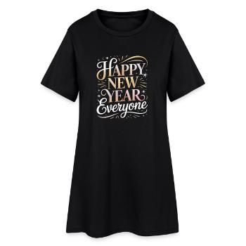 Bonne année à tous, brillez - Robe T-shirt Femme - noir - Devant