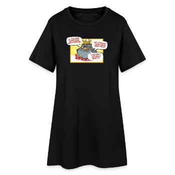 Königliche Krähe mit Funken-Slogan - Frauen T-Shirt-Kleid - Schwarz - Vorne