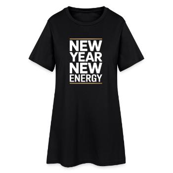 Nouvelle Année : Nouvelle Typographie de l’Énergie - Robe T-shirt Femme - noir - Devant