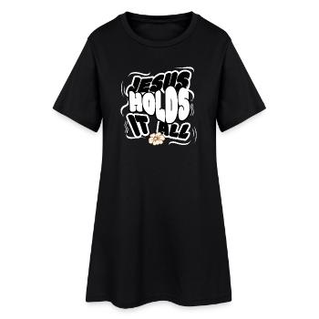 Jésus tient tout Encouragement chrétien Foi - Robe T-shirt Femme - noir - Devant