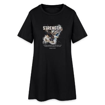 Force Aigle Foi Isaïe 40 29 Courage - Robe T-shirt Femme - noir - Devant