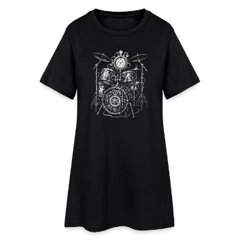 Batterie steampunk vintage rythmique - Robe T-shirt Femme - noir - Devant