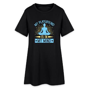 Yoga Playground In My Mind Funny Yoga - Robe T-shirt Femme - noir - Devant