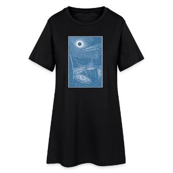 drum drum beat - Women’s T-Shirt Dress - black - Front