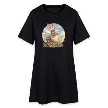 Lapin Lapin - Robe T-shirt Femme - noir - Devant