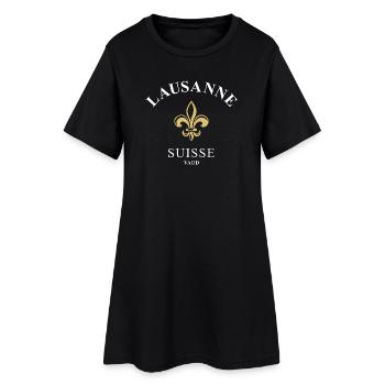 Lausanne, Suisse, Suisse - Robe T-shirt Femme - noir - Devant