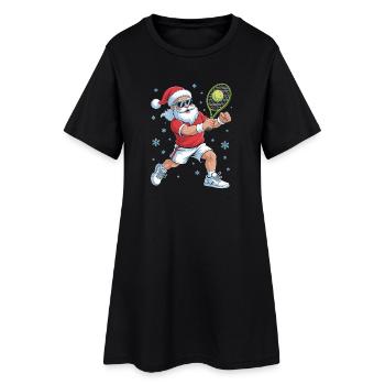 Action festive du tennis du Père Noël - Robe T-shirt Femme - noir - Devant