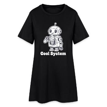 Robot avec une glace - Robe T-shirt Femme - noir - Devant