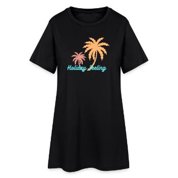 Fêtes au palmier – Ambiance festive - Robe T-shirt Femme - noir - Devant