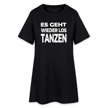 Tanzen - Frauen T-Shirt-Kleid - Schwarz - Vorne