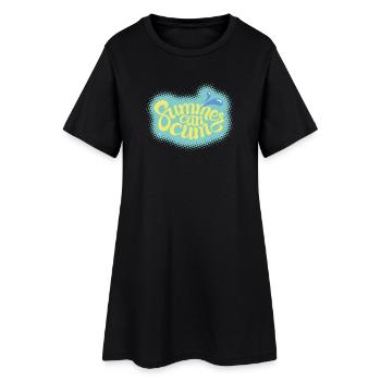 Heißer Sommer Vibe – Summers Can Cum Statement - Frauen T-Shirt-Kleid - Schwarz - Vorne