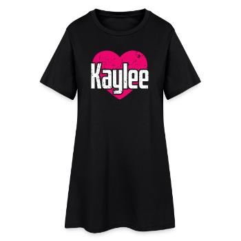I Love Kaylee Pink Heart I Love Kaylee - Women’s T-Shirt Dress - black - Front